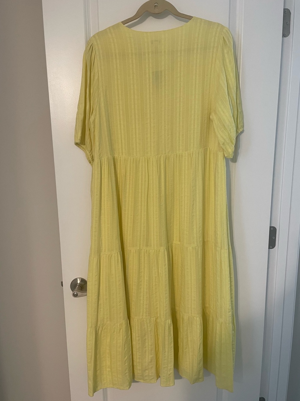 NWT J. Jill Pineapple Yellow V-Neck Tiered Midi Dress Sz M - Picture 4 of 9